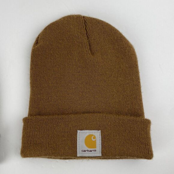 Lot of 2 Vintage Carhartt Beanie Hat Watch Cap Brown Green Knit USA Acrylic A18 - Picture 8 of 10